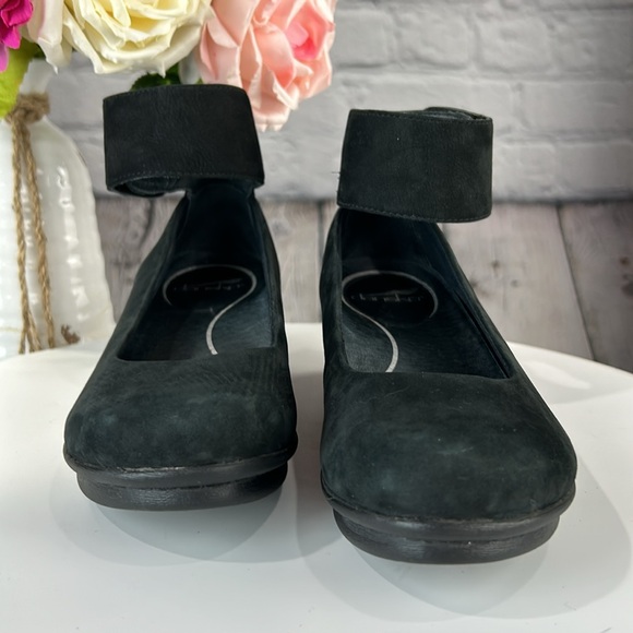 DANSKO LULU Black Suede Ankle Strap Mary Jane Flats - Picture 6 of 17